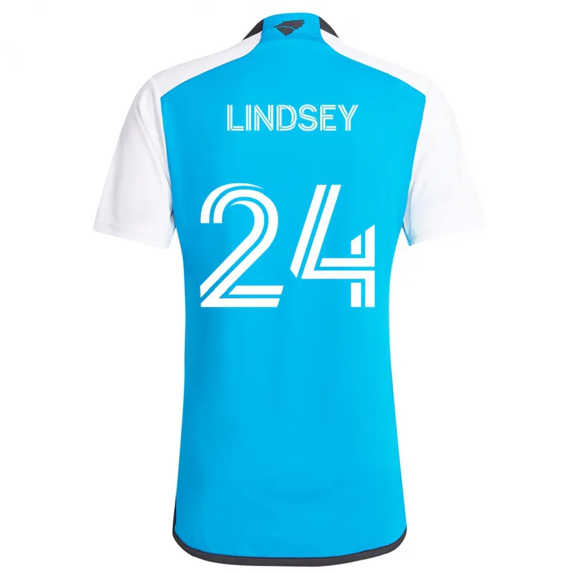 Danxen Dětské Jaylin Lindsey #24 Modrá Bílá Domů Hráčské Dresy 2024/25 Dres