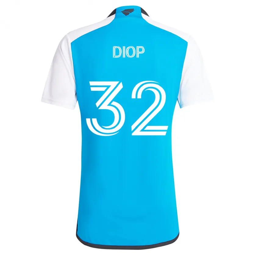 Danxen Dětské Hamady Diop #32 Modrá Bílá Domů Hráčské Dresy 2024/25 Dres