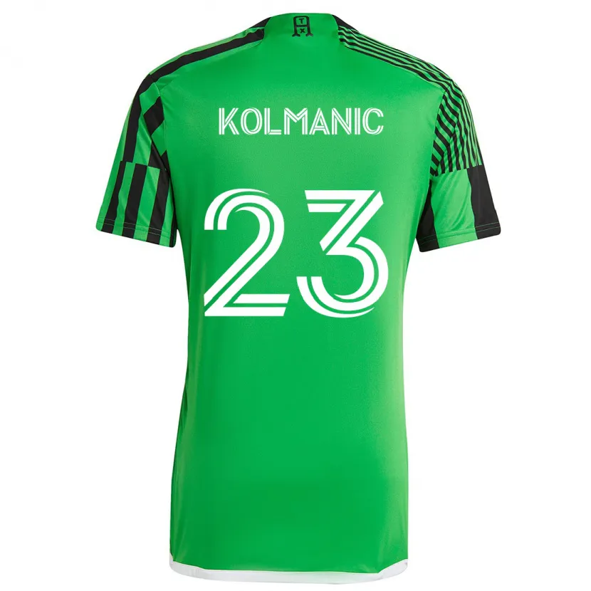 Danxen Dětské Zan Kolmanic #23 Zelená Černá Domů Hráčské Dresy 2024/25 Dres