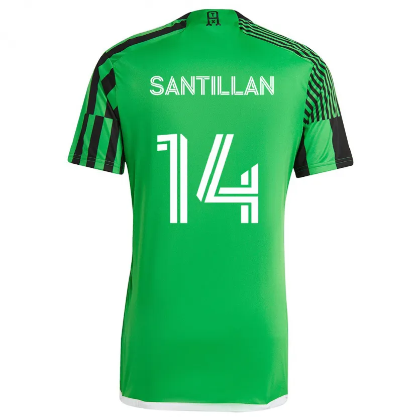 Danxen Dětské Jonathan Santillan #14 Zelená Černá Domů Hráčské Dresy 2024/25 Dres