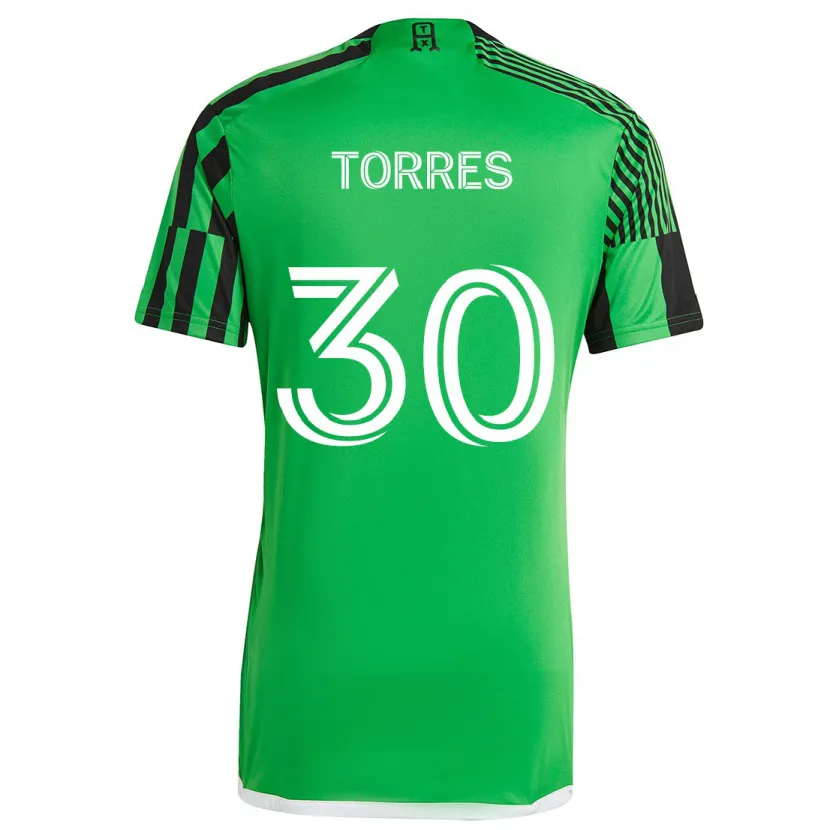 Danxen Dětské Ervin Torres #30 Zelená Černá Domů Hráčské Dresy 2024/25 Dres