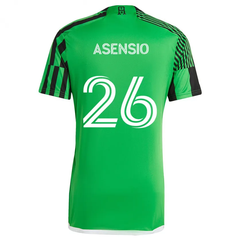 Danxen Dětské Charlie Asensio #26 Zelená Černá Domů Hráčské Dresy 2024/25 Dres