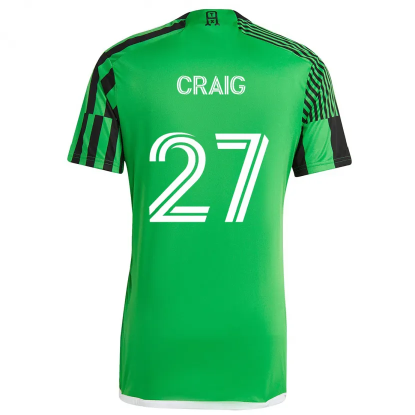 Danxen Dětské Brandan Craig #27 Zelená Černá Domů Hráčské Dresy 2024/25 Dres