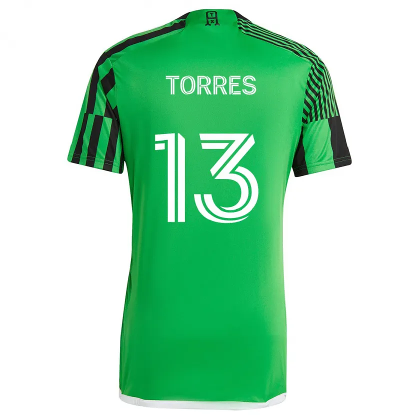 Danxen Dětské Leo Torres #13 Zelená Černá Domů Hráčské Dresy 2024/25 Dres