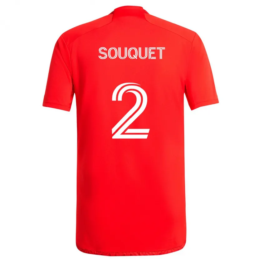 Danxen Dětské Arnaud Souquet #2 Červená Bílá Domů Hráčské Dresy 2024/25 Dres