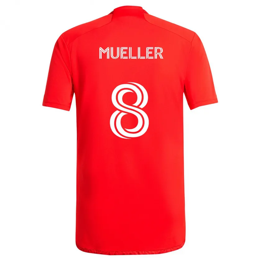 Danxen Dětské Chris Mueller #8 Červená Bílá Domů Hráčské Dresy 2024/25 Dres