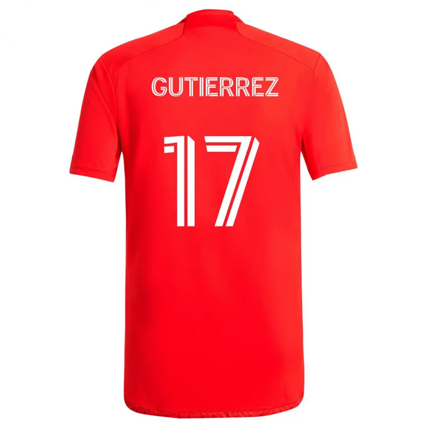 Danxen Dětské Brian Gutiérrez #17 Červená Bílá Domů Hráčské Dresy 2024/25 Dres