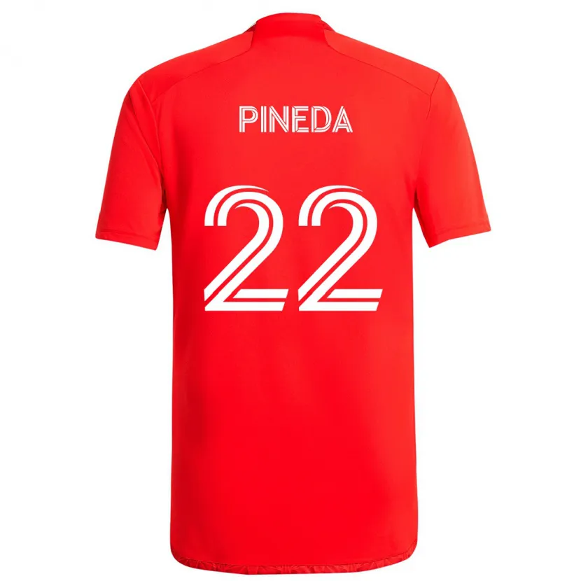 Danxen Dětské Mauricio Pineda #22 Červená Bílá Domů Hráčské Dresy 2024/25 Dres