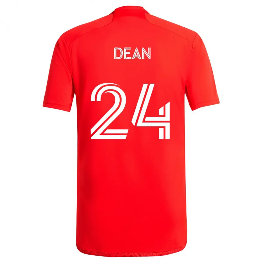 Danxen Dětské Jonathan Dean #24 Červená Bílá Domů Hráčské Dresy 2024/25 Dres