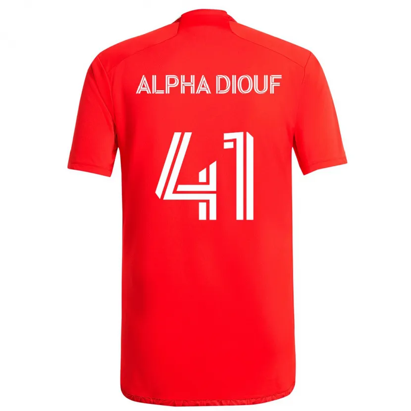 Danxen Dětské Jean Alpha Diouf #41 Červená Bílá Domů Hráčské Dresy 2024/25 Dres