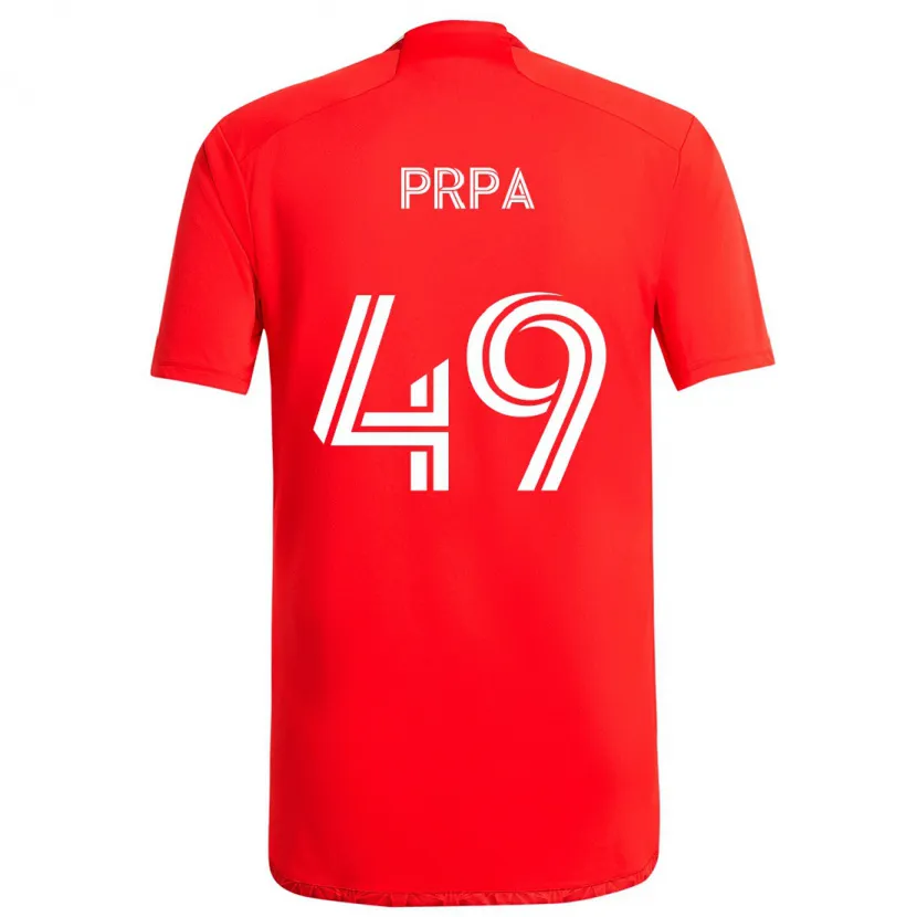 Danxen Dětské Luka Prpa #49 Červená Bílá Domů Hráčské Dresy 2024/25 Dres