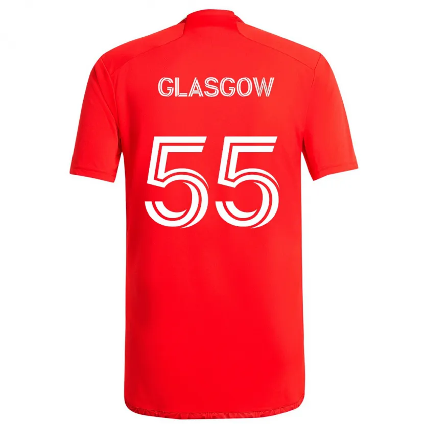 Danxen Dětské Omari Glasgow #55 Červená Bílá Domů Hráčské Dresy 2024/25 Dres