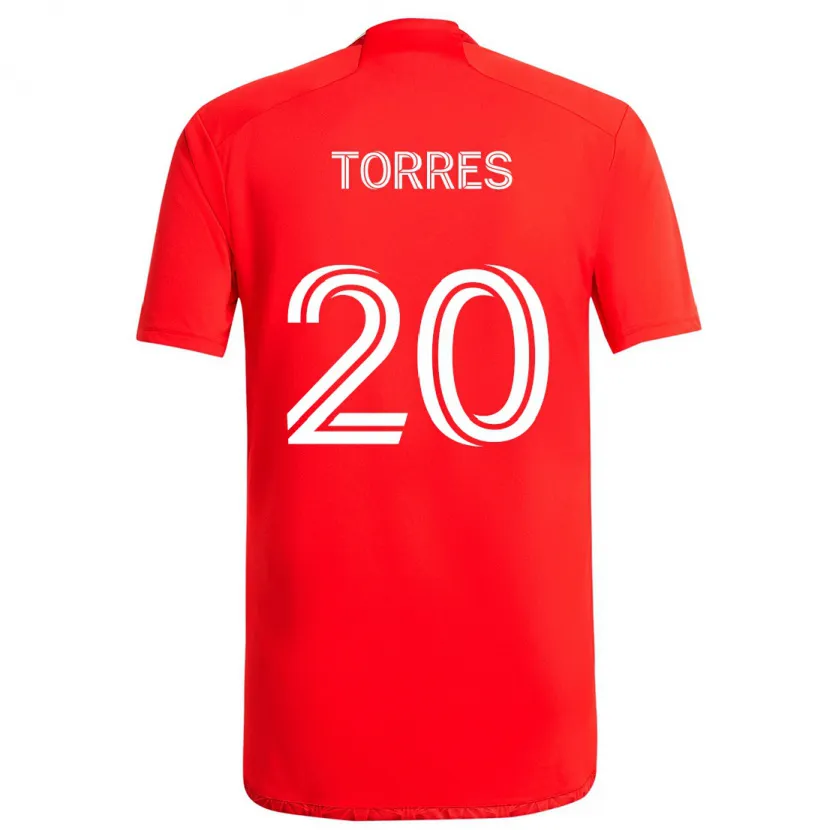 Danxen Dětské Jairo Torres #20 Červená Bílá Domů Hráčské Dresy 2024/25 Dres