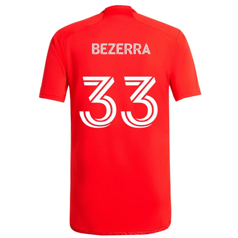 Danxen Dětské Victor Bezerra #33 Červená Bílá Domů Hráčské Dresy 2024/25 Dres