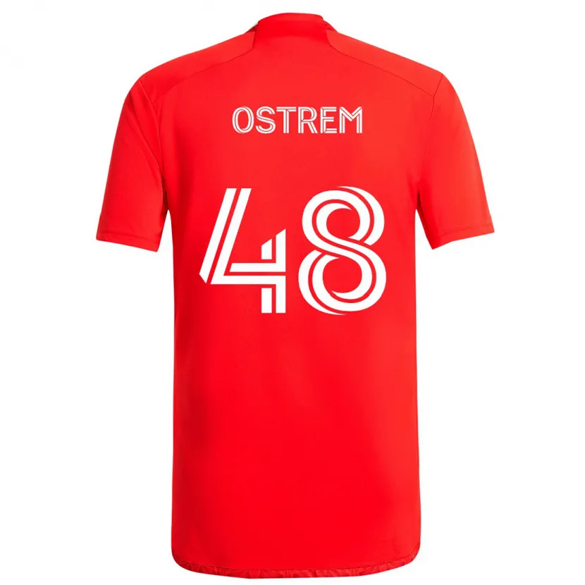 Danxen Dětské Charlie Ostrem #48 Červená Bílá Domů Hráčské Dresy 2024/25 Dres