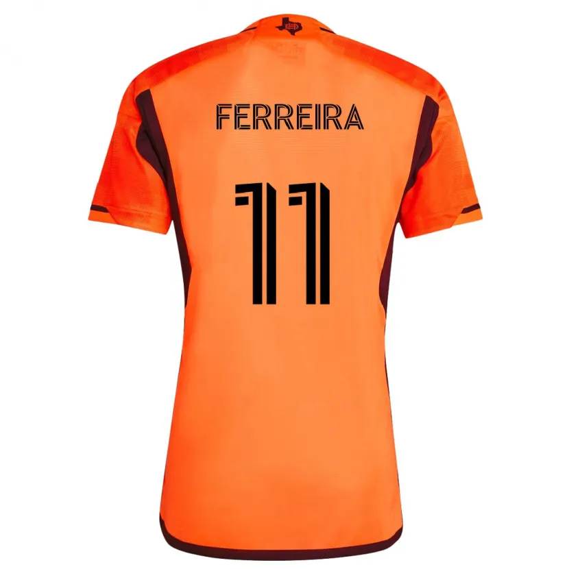 Danxen Dětské Sebastián Ferreira #11 Oranžová Černá Domů Hráčské Dresy 2024/25 Dres