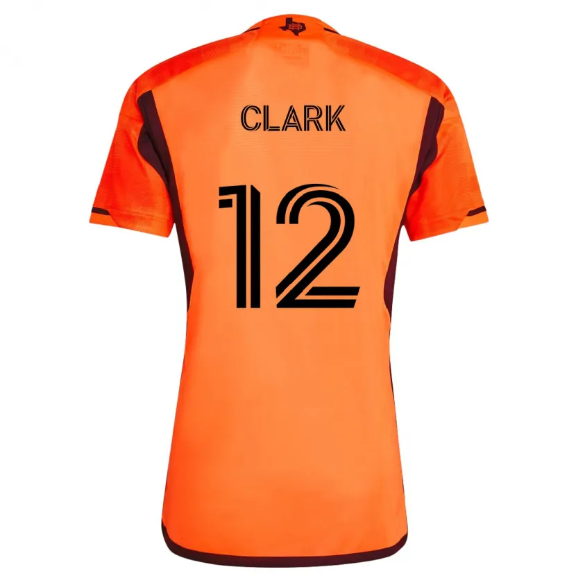 Danxen Dětské Steve Clark #12 Oranžová Černá Domů Hráčské Dresy 2024/25 Dres