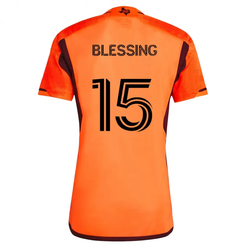 Danxen Dětské Latif Blessing #15 Oranžová Černá Domů Hráčské Dresy 2024/25 Dres