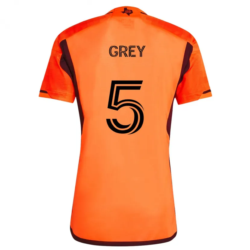 Danxen Dětské Omar Grey #5 Oranžová Černá Domů Hráčské Dresy 2024/25 Dres