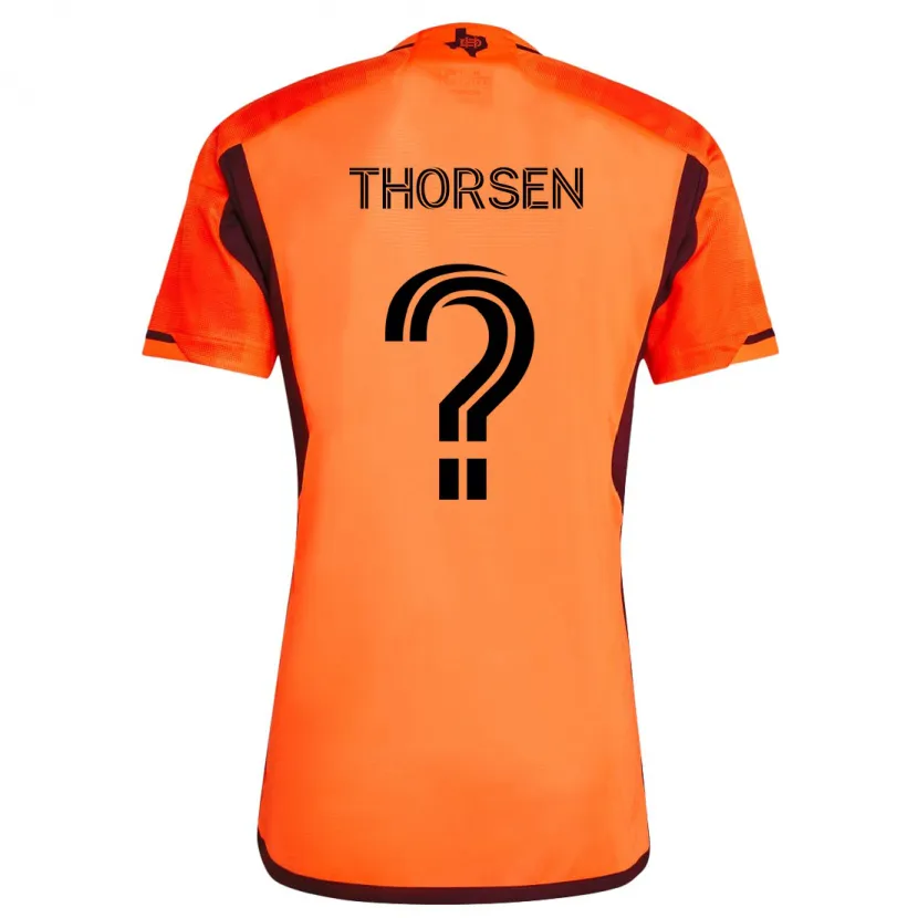 Danxen Dětské Liam Thorsen #0 Oranžová Černá Domů Hráčské Dresy 2024/25 Dres