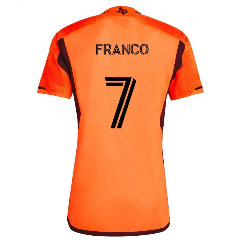 Danxen Dětské Iván Franco #7 Oranžová Černá Domů Hráčské Dresy 2024/25 Dres