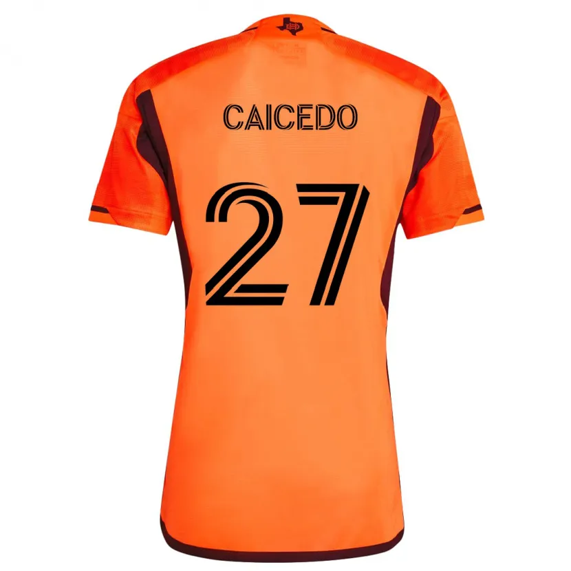 Danxen Dětské Luis Caicedo #27 Oranžová Černá Domů Hráčské Dresy 2024/25 Dres