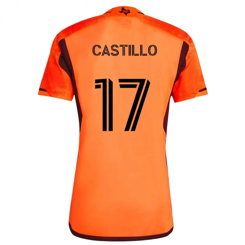 Danxen Dětské Joyner Castillo #17 Oranžová Černá Domů Hráčské Dresy 2024/25 Dres