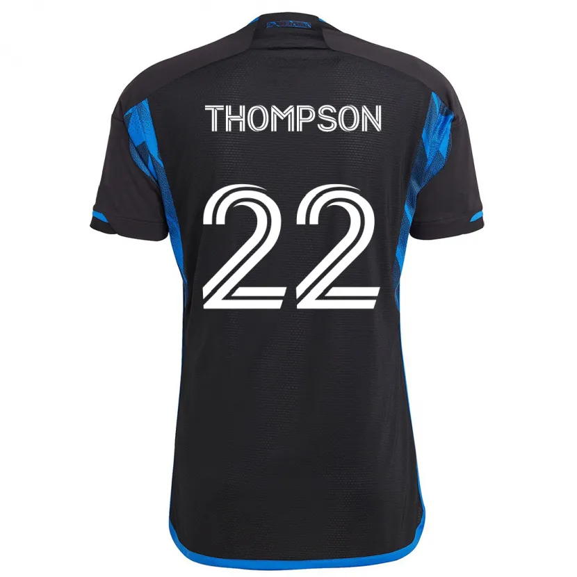 Danxen Dětské Tommy Thompson #22 Modrá Černá Domů Hráčské Dresy 2024/25 Dres