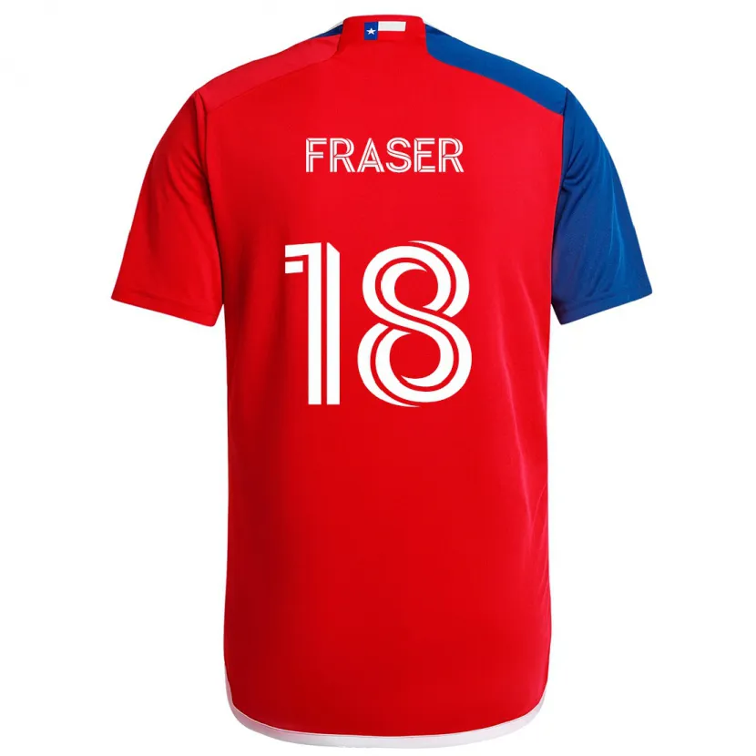 Danxen Dětské Liam Fraser #18 Modrá Červená Domů Hráčské Dresy 2024/25 Dres