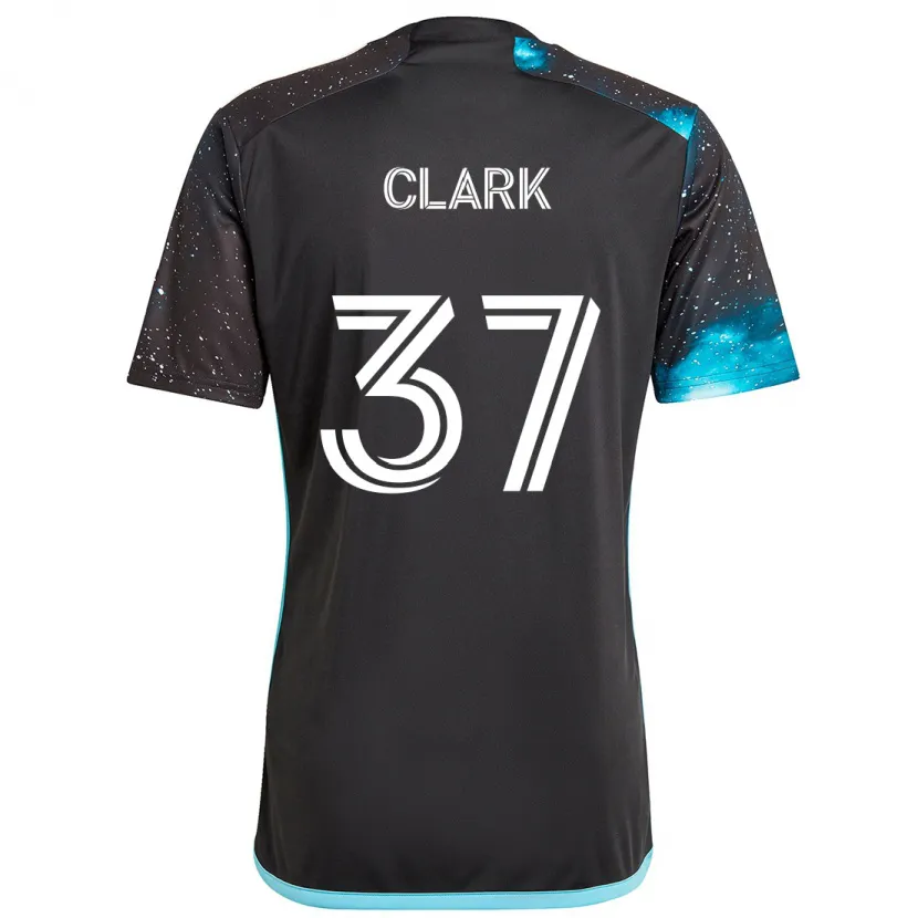 Danxen Dětské Caden Clark #37 Černá Modrá Domů Hráčské Dresy 2024/25 Dres