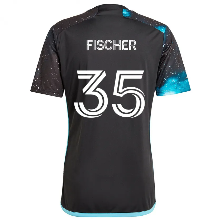 Danxen Dětské Britton Fischer #35 Černá Modrá Domů Hráčské Dresy 2024/25 Dres