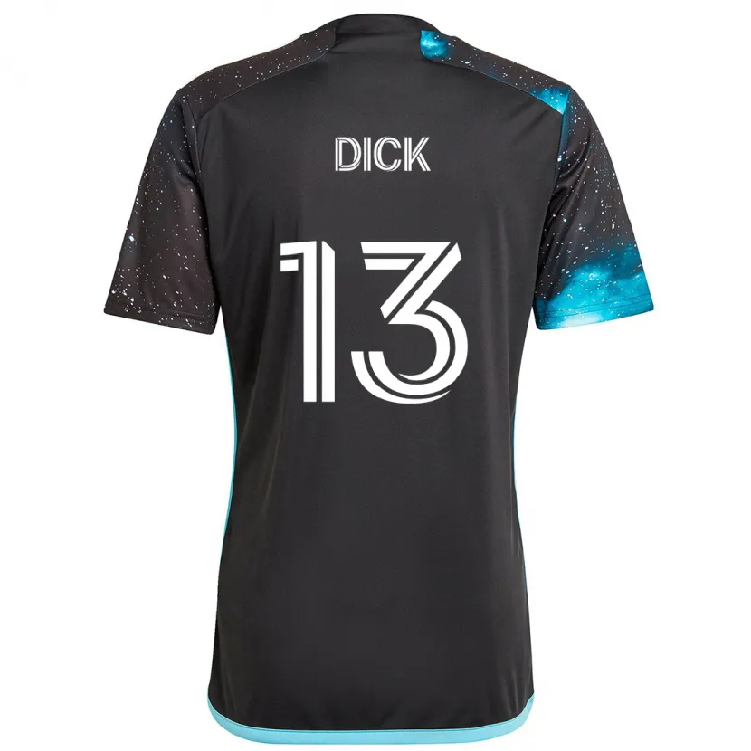 Danxen Dětské Eric Dick #13 Černá Modrá Domů Hráčské Dresy 2024/25 Dres