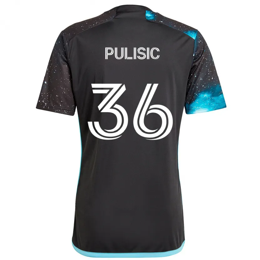 Danxen Dětské Will Pulisic #36 Černá Modrá Domů Hráčské Dresy 2024/25 Dres