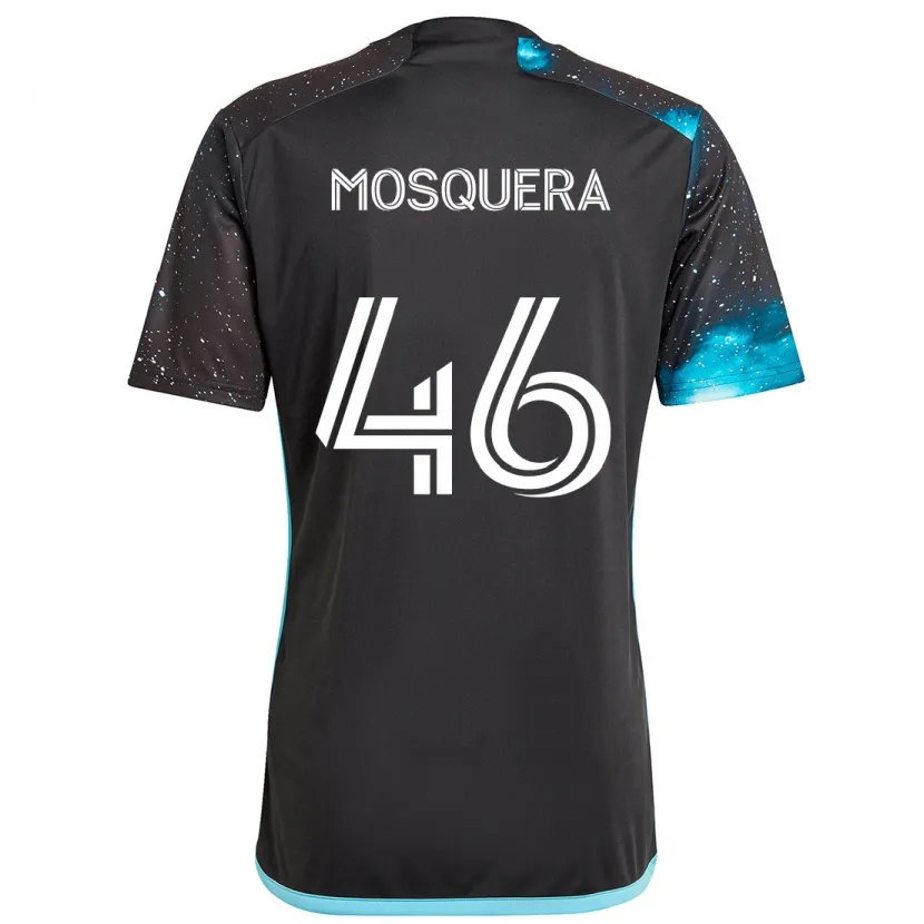 Danxen Dětské Juan Camilo Mosquera #46 Černá Modrá Domů Hráčské Dresy 2024/25 Dres