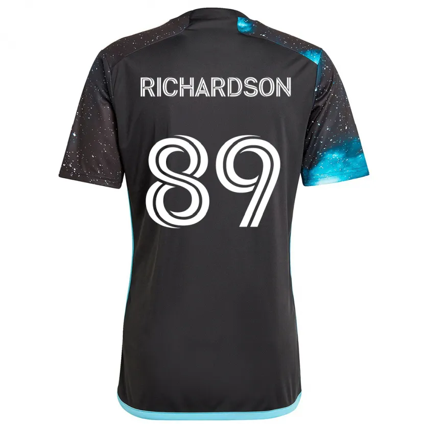 Danxen Dětské Nick Richardson #89 Černá Modrá Domů Hráčské Dresy 2024/25 Dres