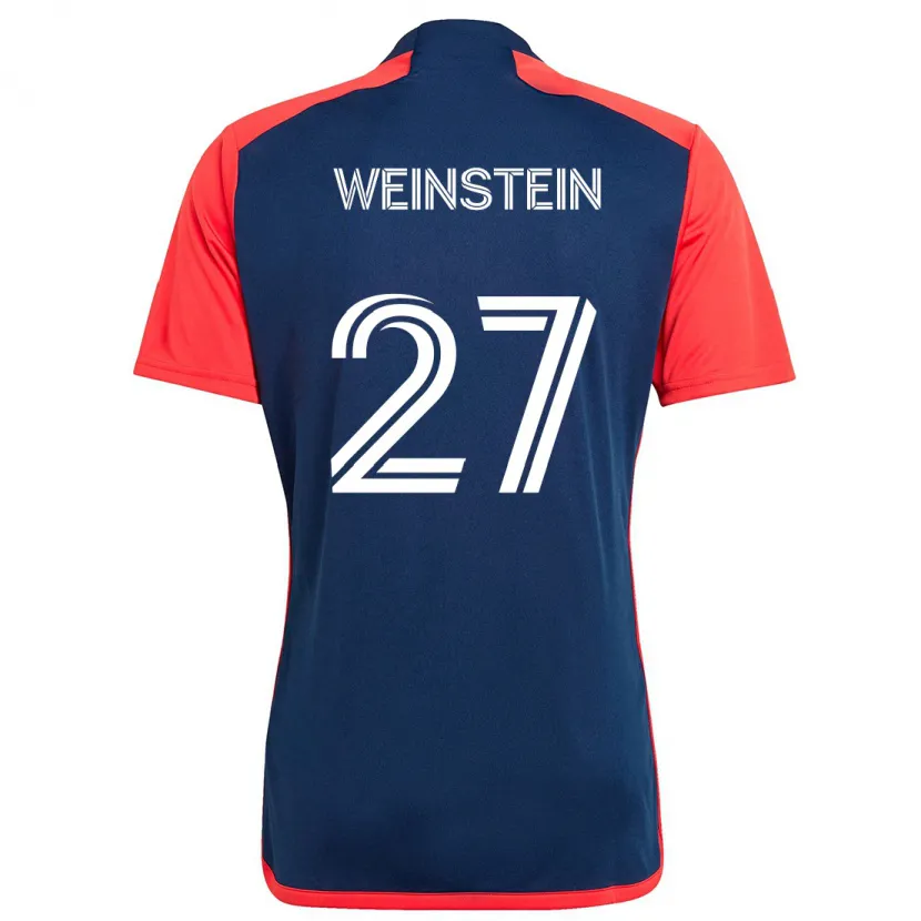 Danxen Dětské Max Weinstein #27 Modrá Červená Domů Hráčské Dresy 2024/25 Dres