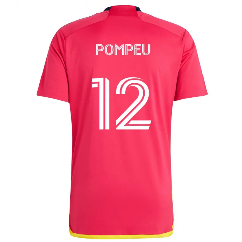 Danxen Dětské Célio Pompeu #12 Červená Modrá Domů Hráčské Dresy 2024/25 Dres