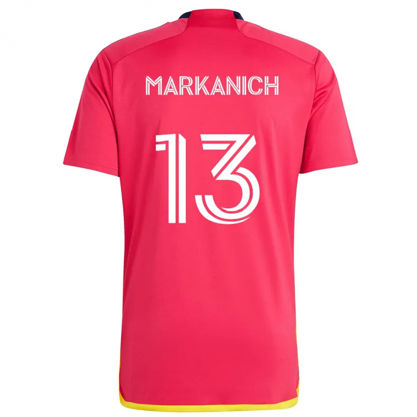 Danxen Dětské Anthony Markanich #13 Červená Modrá Domů Hráčské Dresy 2024/25 Dres