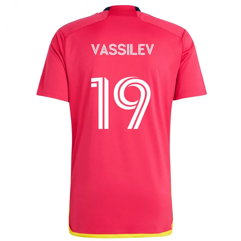 Danxen Dětské Indiana Vassilev #19 Červená Modrá Domů Hráčské Dresy 2024/25 Dres