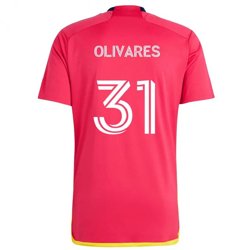 Danxen Dětské Christian Olivares #31 Červená Modrá Domů Hráčské Dresy 2024/25 Dres