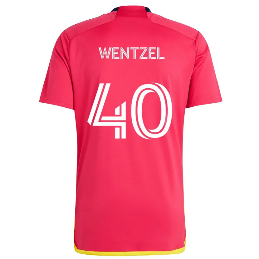 Danxen Dětské Michael Wentzel #40 Červená Modrá Domů Hráčské Dresy 2024/25 Dres