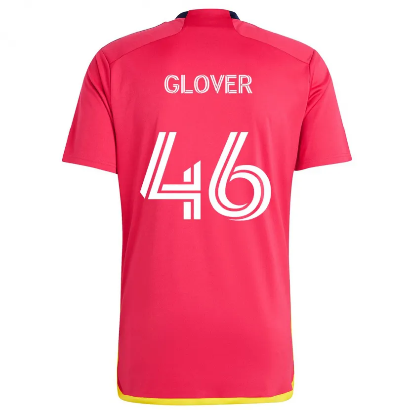 Danxen Dětské Caden Glover #46 Červená Modrá Domů Hráčské Dresy 2024/25 Dres