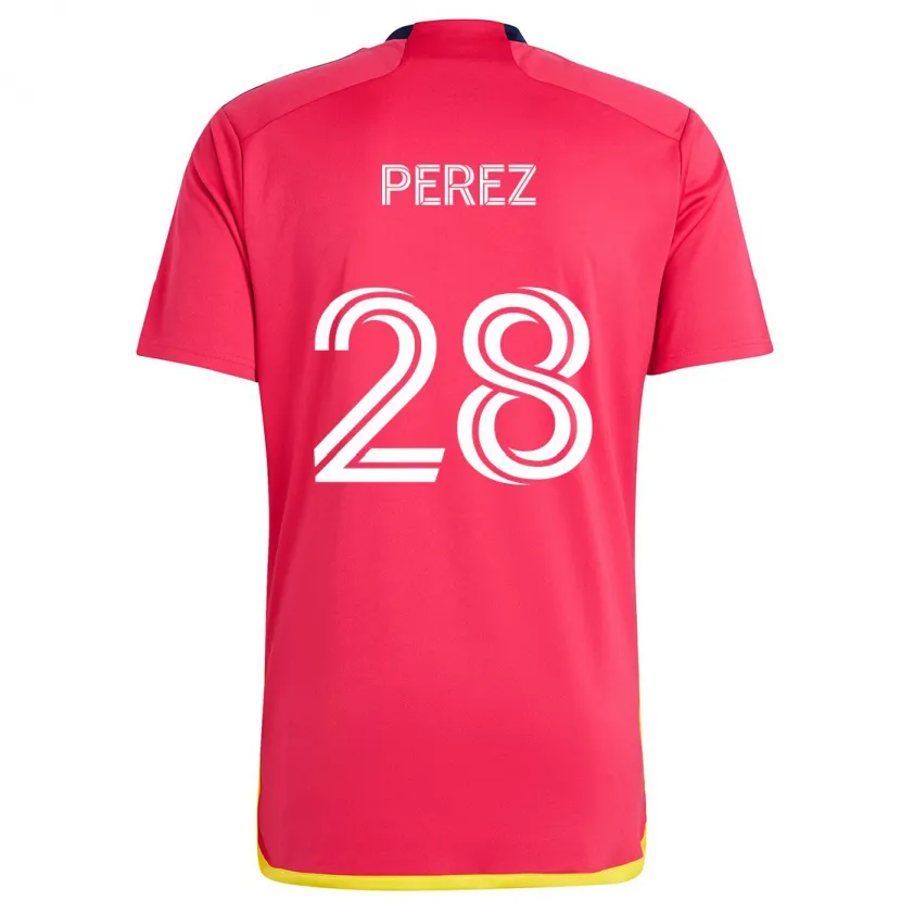 Danxen Dětské Miguel Perez #28 Červená Modrá Domů Hráčské Dresy 2024/25 Dres