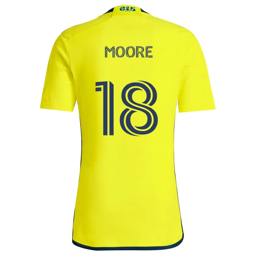 Danxen Dětské Shaq Moore #18 Žlutá Modrá Domů Hráčské Dresy 2024/25 Dres