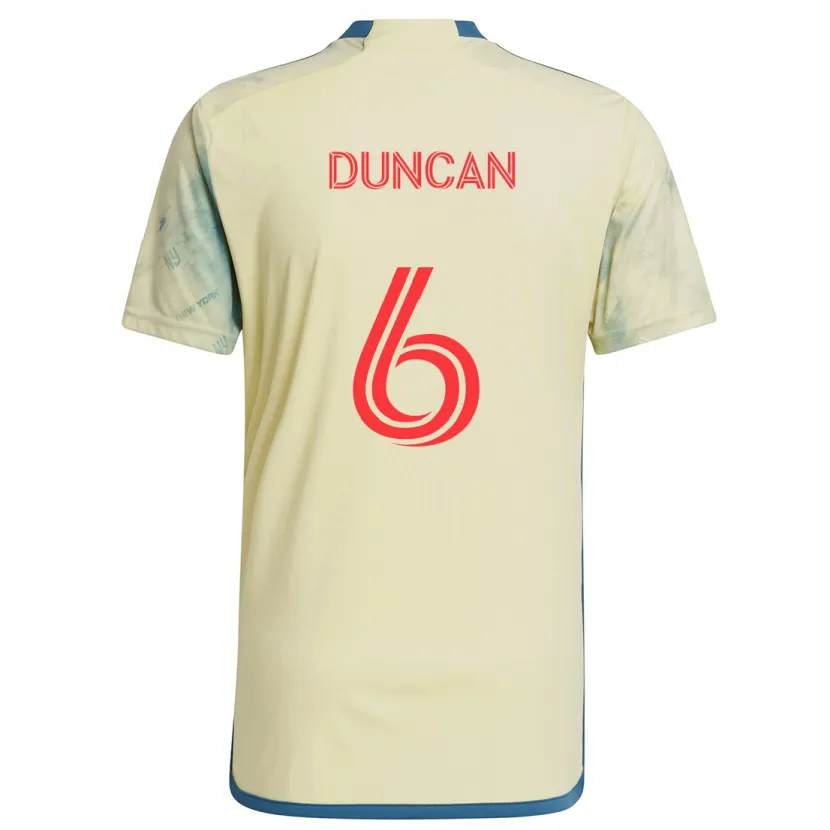 Danxen Dětské Kyle Duncan #6 Žlutá Červená Modrá Domů Hráčské Dresy 2024/25 Dres