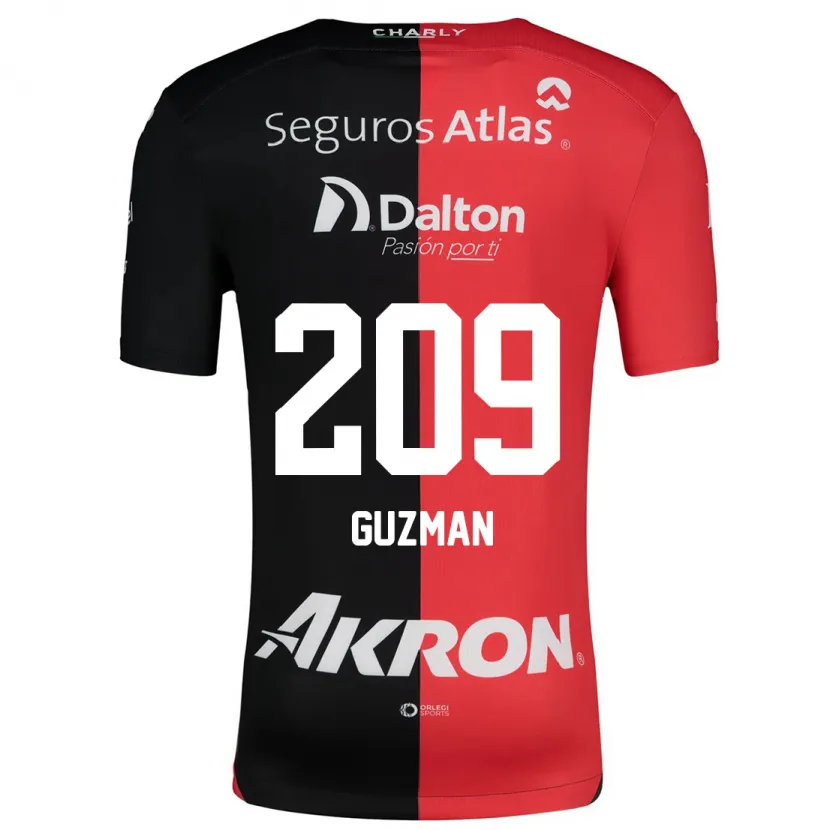 Danxen Dětské Jorge Guzmán #209 Červená Černá Domů Hráčské Dresy 2024/25 Dres