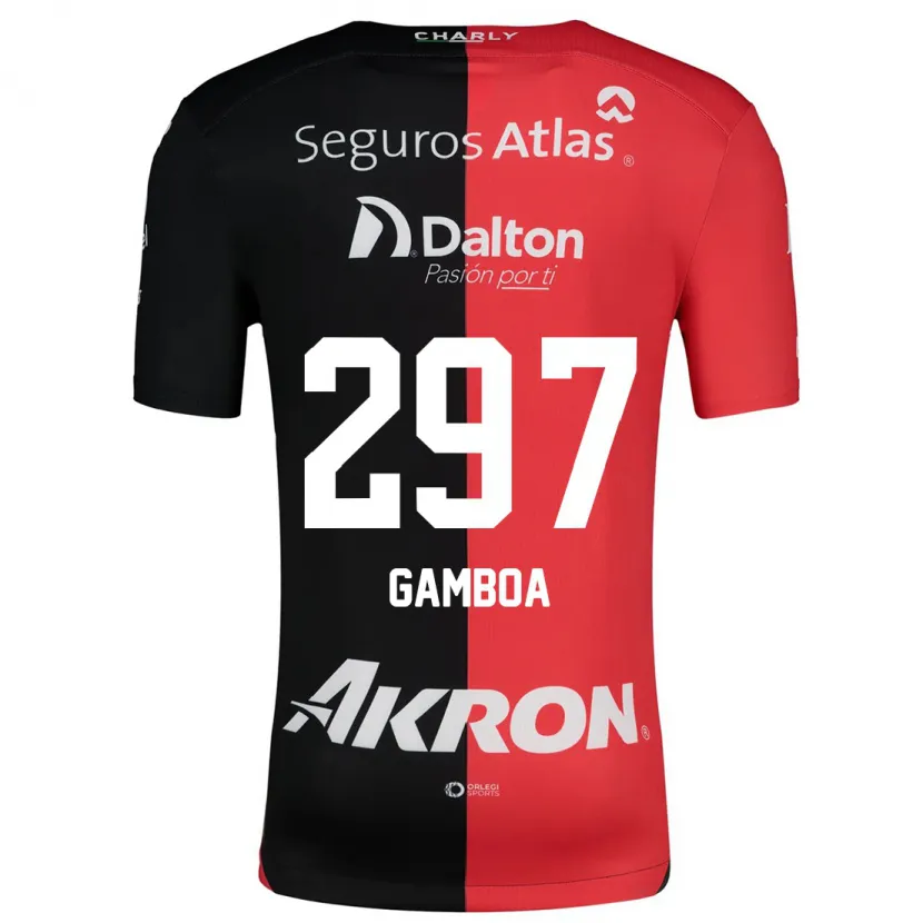 Danxen Dětské Luis Gamboa #297 Červená Černá Domů Hráčské Dresy 2024/25 Dres