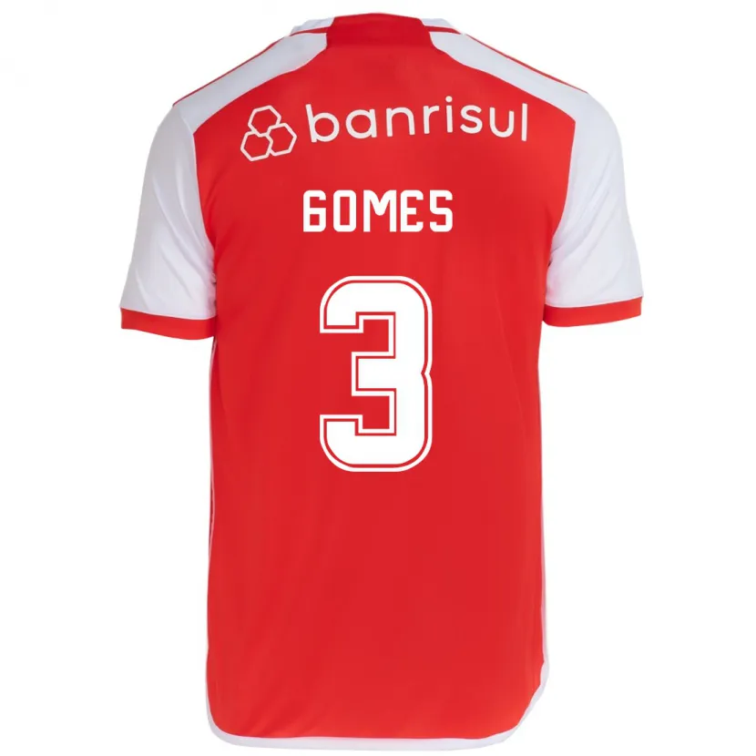 Danxen Dětské Igor Gomes #3 Červená Bílá Domů Hráčské Dresy 2024/25 Dres