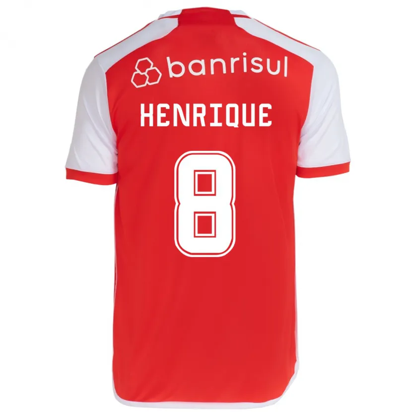 Danxen Dětské Bruno Henrique #8 Červená Bílá Domů Hráčské Dresy 2024/25 Dres