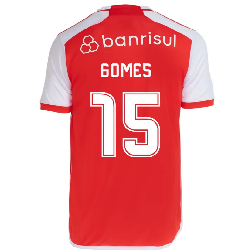 Danxen Dětské Bruno Gomes #15 Červená Bílá Domů Hráčské Dresy 2024/25 Dres